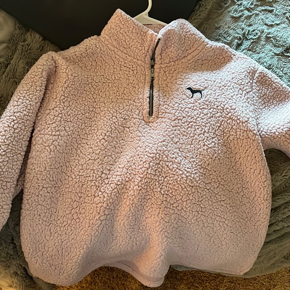 PINK quarter-zip Sherpa